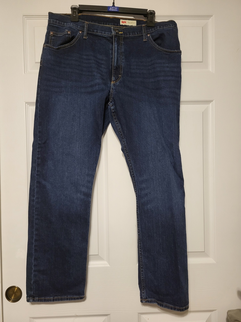 Wrangler Authentics Men's Straight Fit Stretch Jeans Dark Wash Blue 36x29